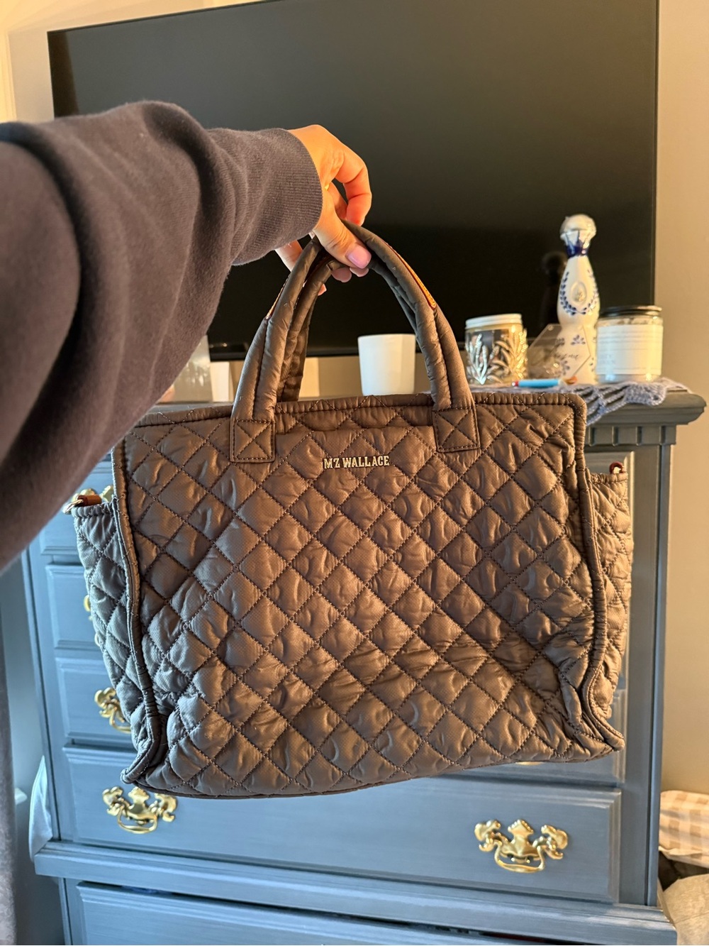 MZ Wallace Quilted Tote in Gray